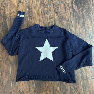 Arden B Navy Sweater Star USA crewneck size S